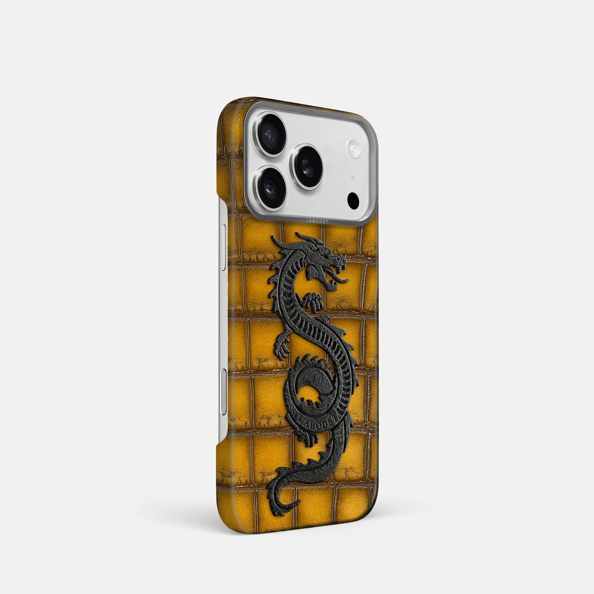 Classic Case With Carbon Dragon For iPhone 18 Pro In Patina Alligator -2 | Sydney-Steel