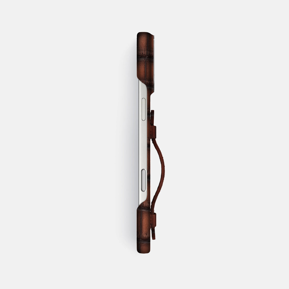 Center Handle For iPhone 18 Pro Max In Patina Alligator -2 | Baobab-Steel