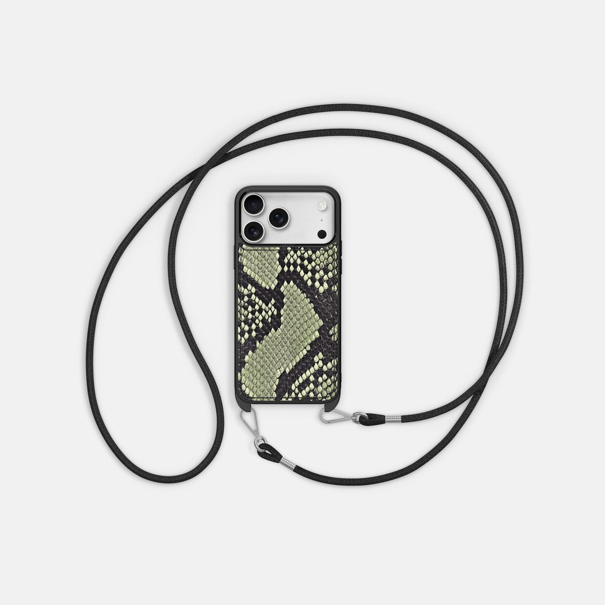 Crossbody Sport Case For iPhone 18 Pro Max In Deluxe Python -5 | Army-Green