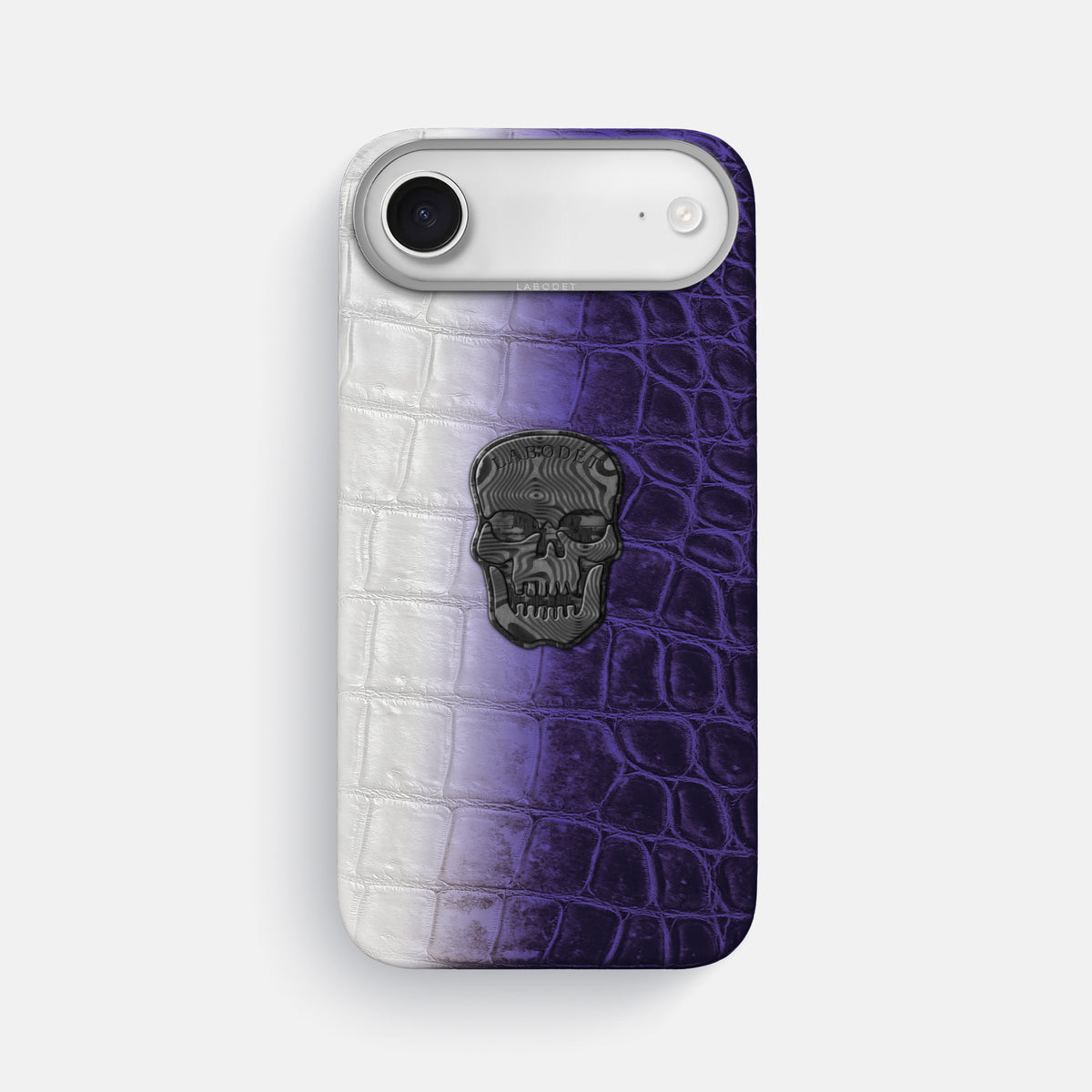 Classic Case With Carbon Skull For iPhone 17 Air In Himalayan Crocodile -1 | Purple-Steel