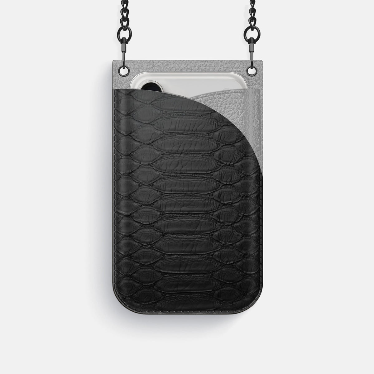 Crossbody Bag For iPhone 18 Pro In Python -1 | Black-Black