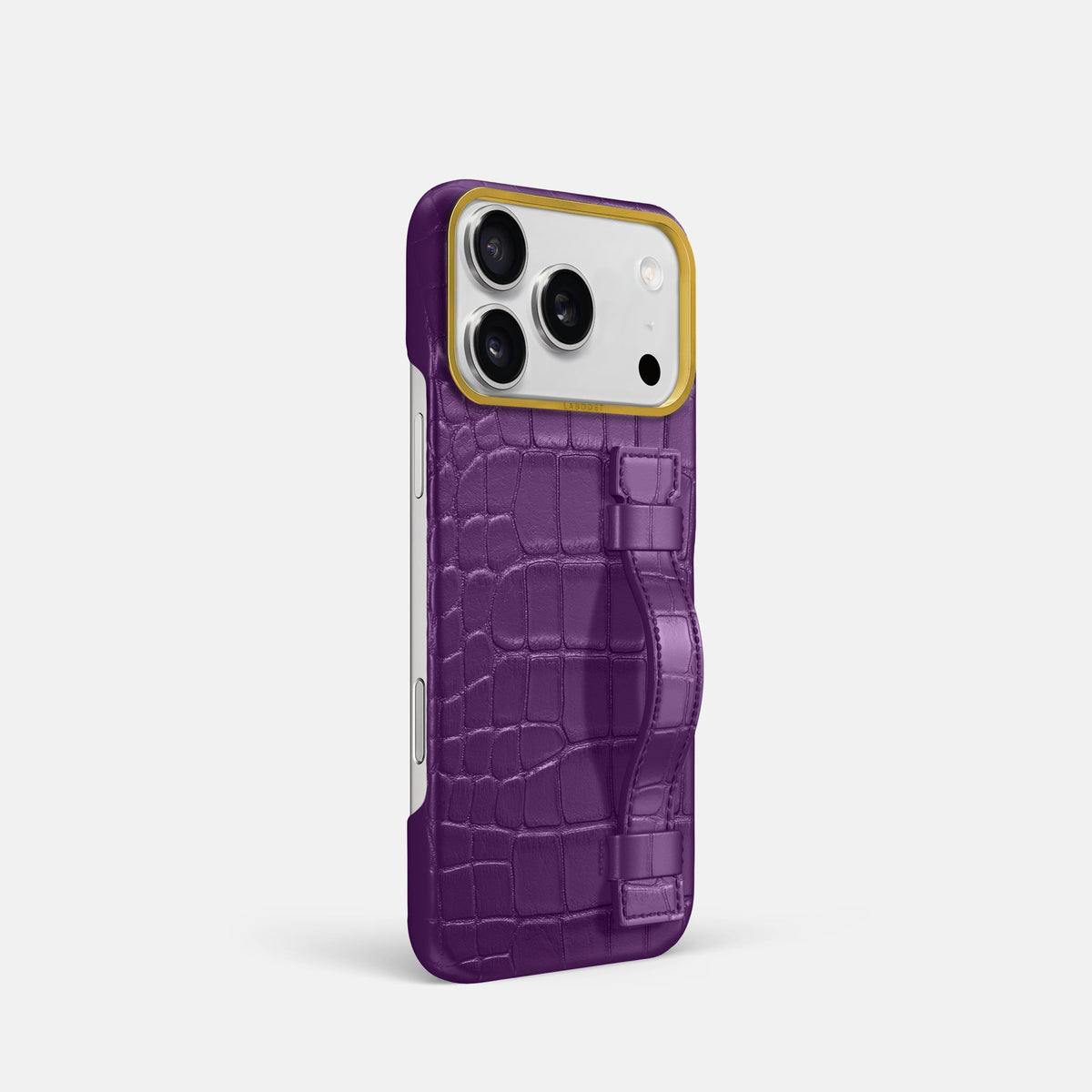 Handle Case For iPhone 18 Pro In Alligator -2 | Purple-Gold