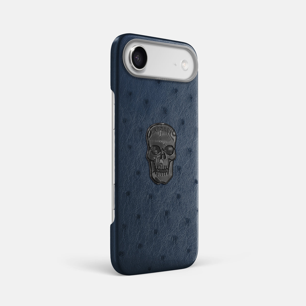 Classic Case With Carbon Skull For iPhone 17 Air In Ostrich -2 | Navy-Blue-Steel