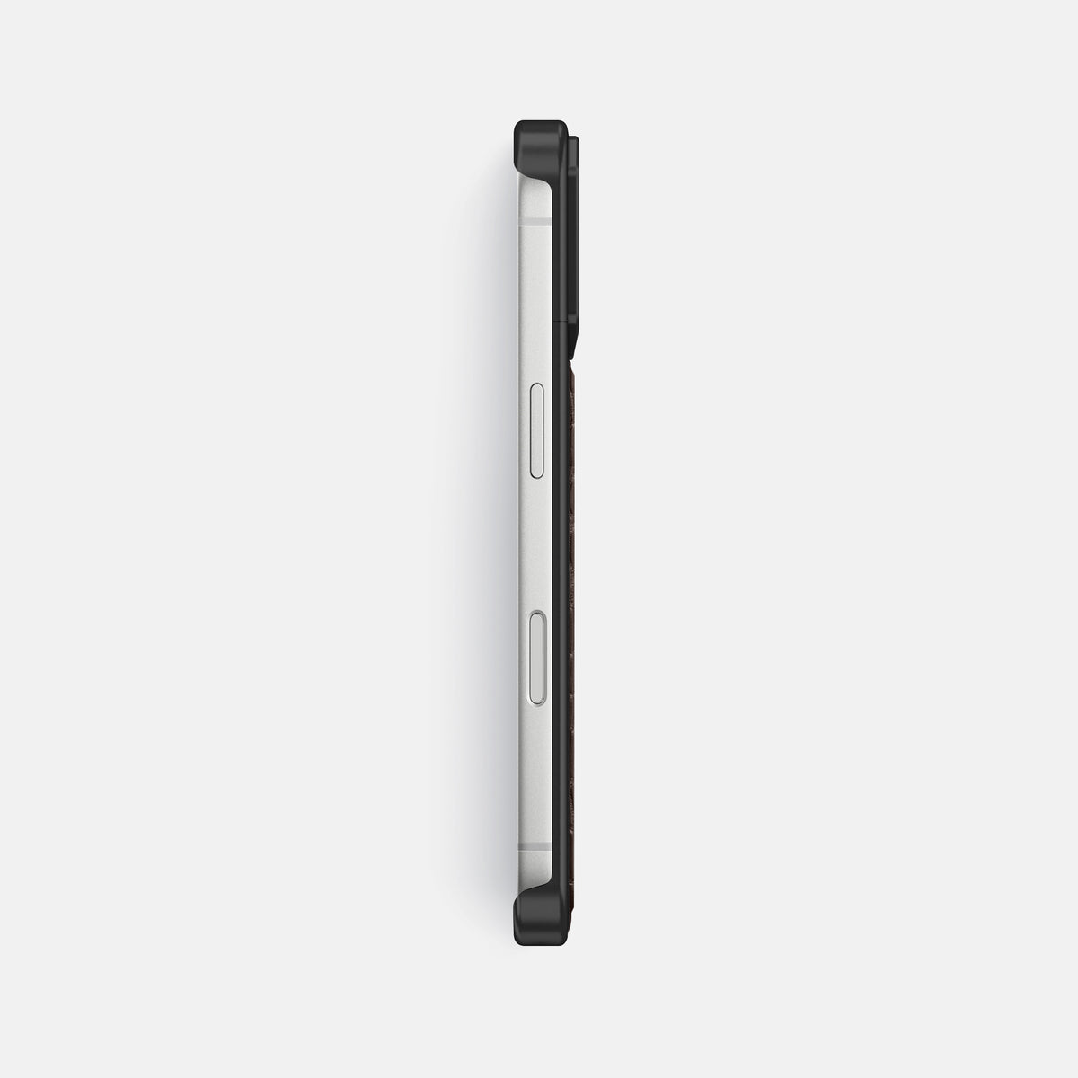 Metal Case For iPhone 17 Pro Max In Alligator -3 | Dark-Brown-Black