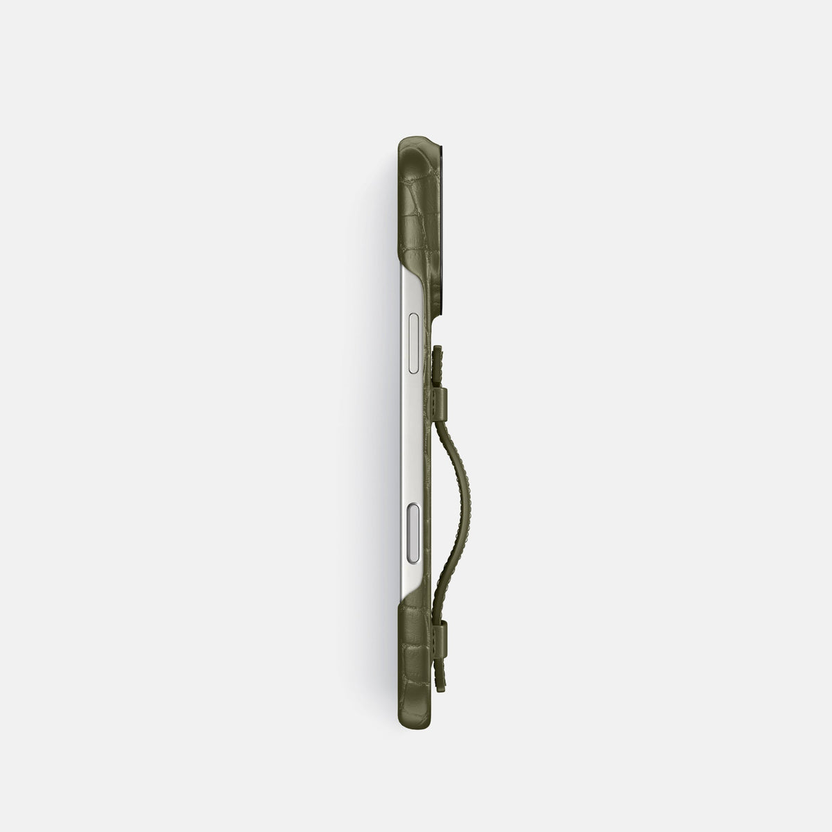 Handle Case For iPhone 18 Pro In Alligator -3 | Kaki-Green-Black