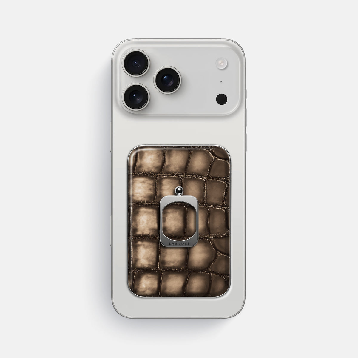 MagSafe Ring For iPhone 17 Pro Max In Patina Alligator -2 | Etoupe-Steel