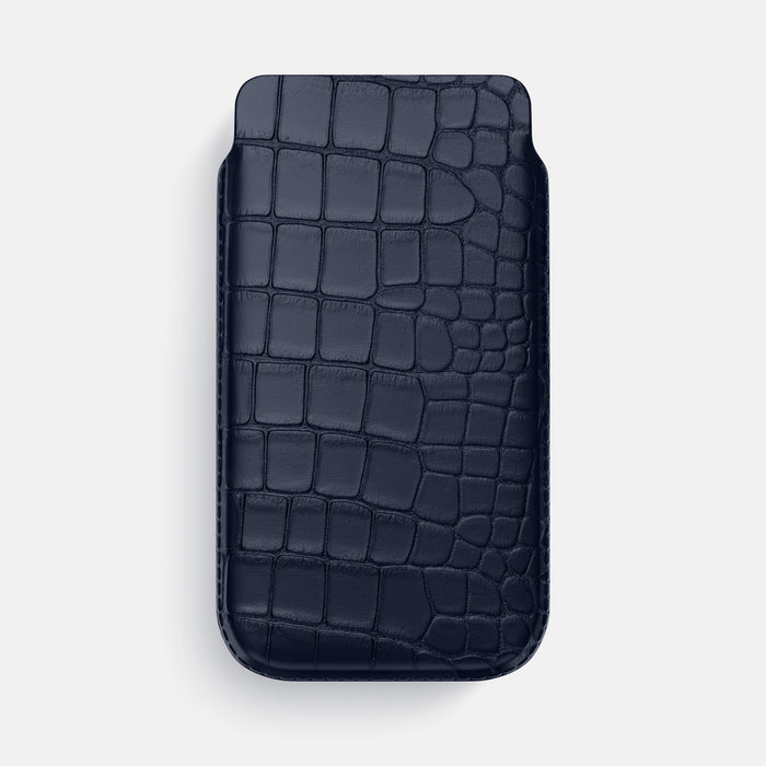Pouch Case For iPhone 17 Pro Max In Alligator -1 | Navy-Blue