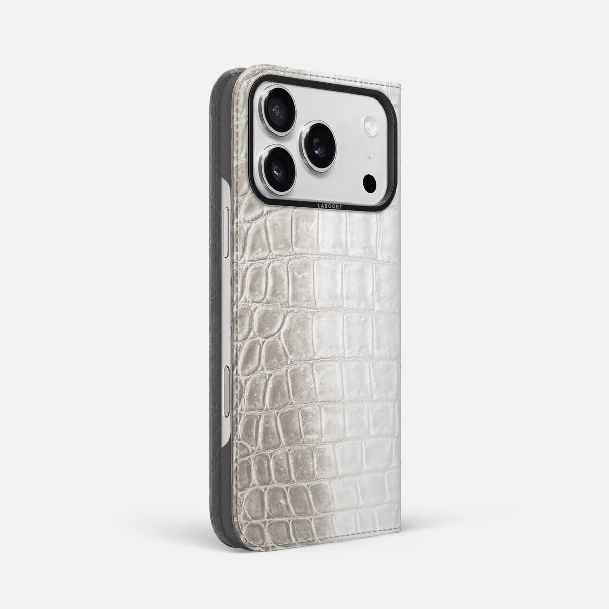 Folio Case For iPhone 17 Pro Max In Himalayan Crocodile -1 | Grey-Black