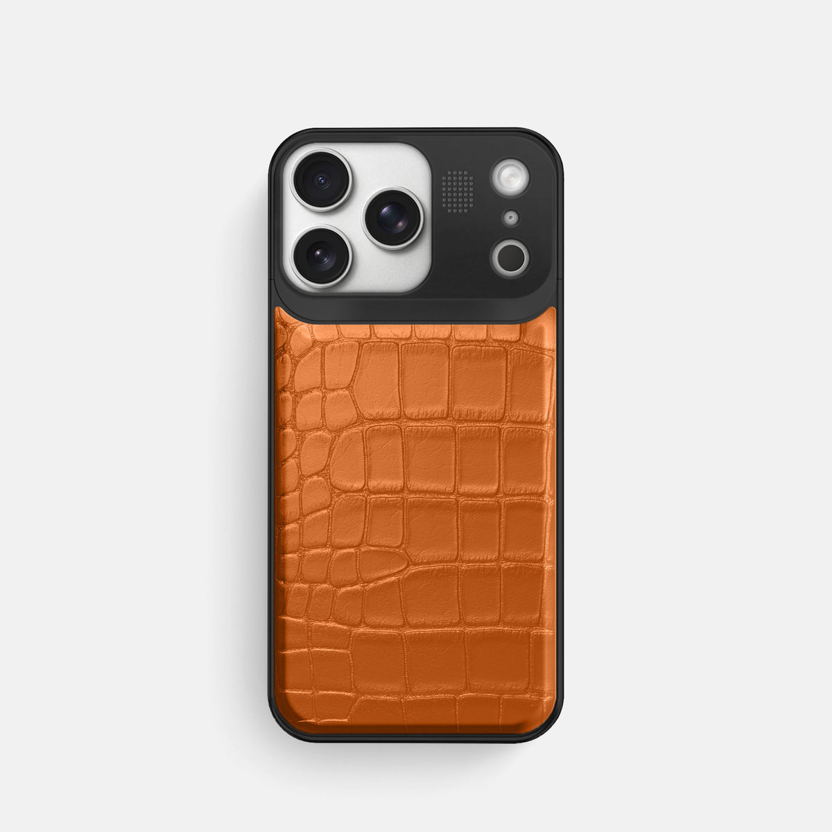 Metal Case For iPhone 18 Pro In Alligator -1 | Orange-Black