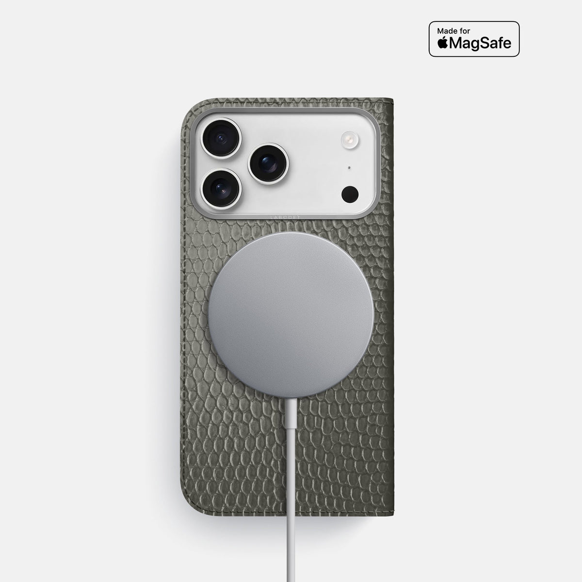 Folio Case For iPhone 18 Pro In Lizard -3 | Grey-Steel