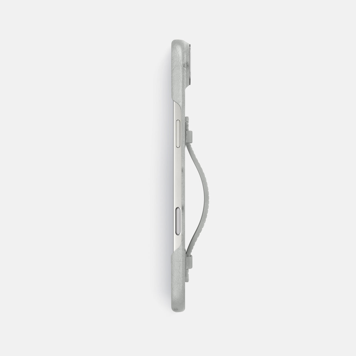 Center Handle For iPhone 17 Air In Ostrich -2 | White-Steel