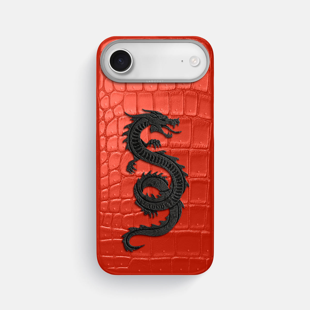 Classic Case With Carbon Dragon For iPhone 17 Air In Porosus Crocodile -1 | Rust-Steel