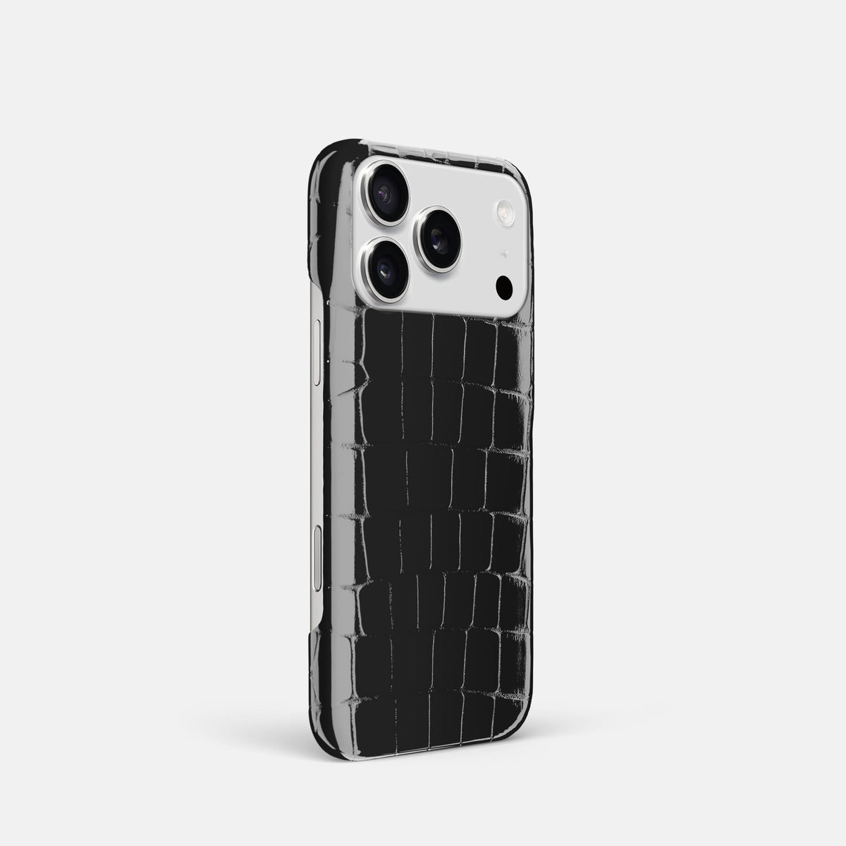 Slim Case For iPhone 18 Pro In Shiny Alligator -2 | Black