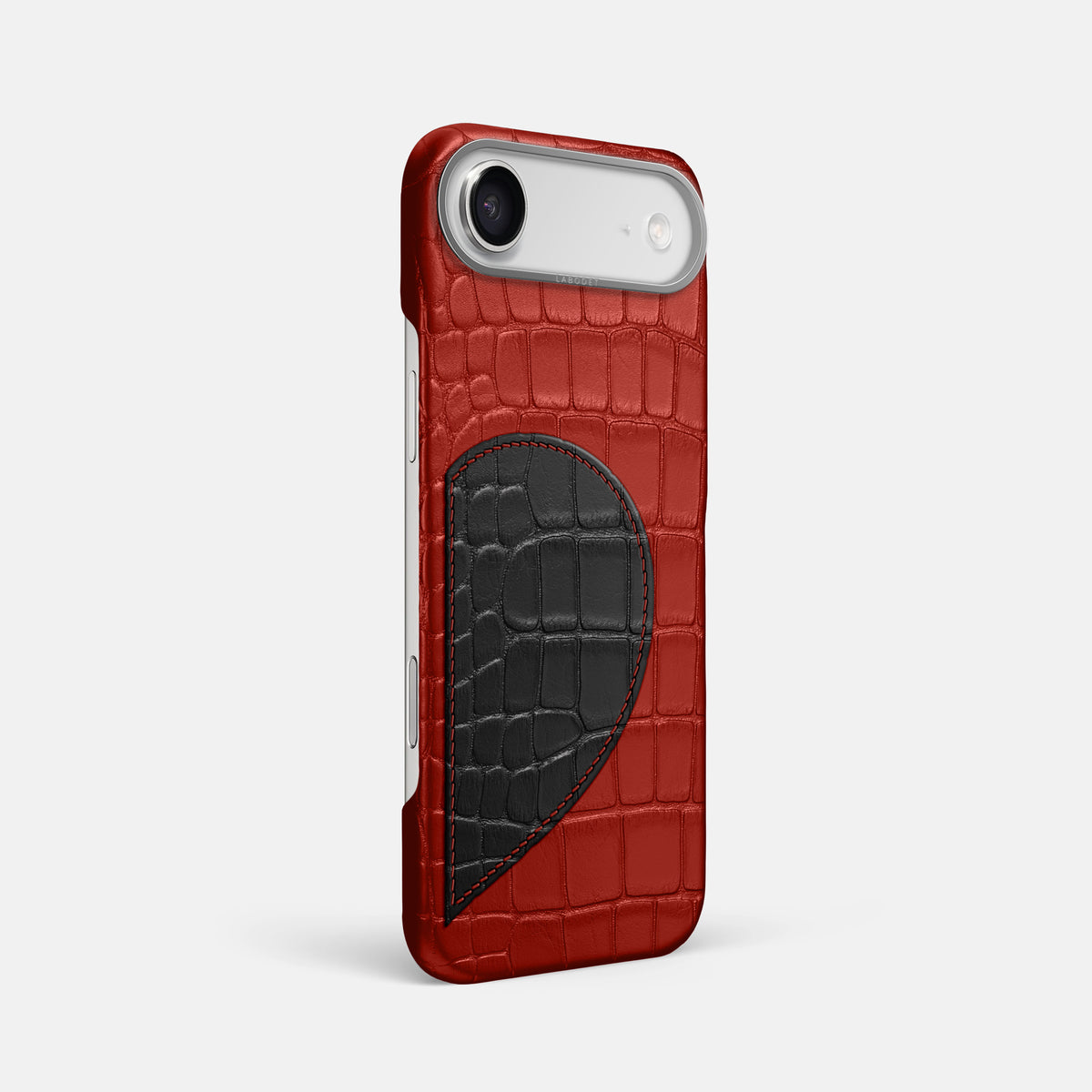 Classic Case With Half Heart - Right For iPhone 17 Air In Alligator -2 | Red-Steel