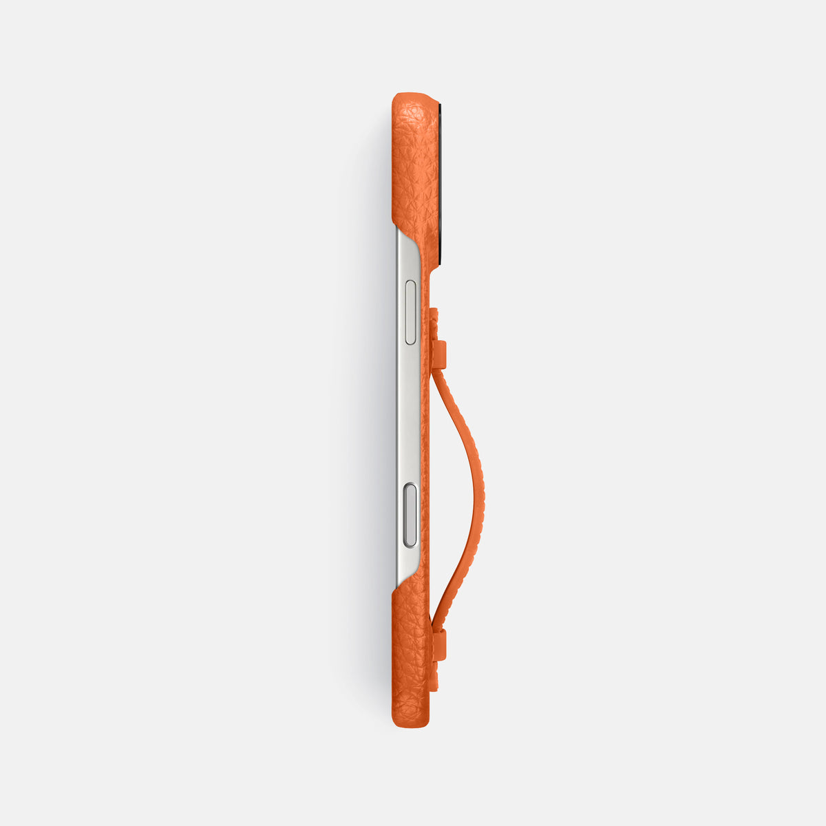 Center Handle For iPhone 17 Pro Max In Calf -2 | Orange-Black
