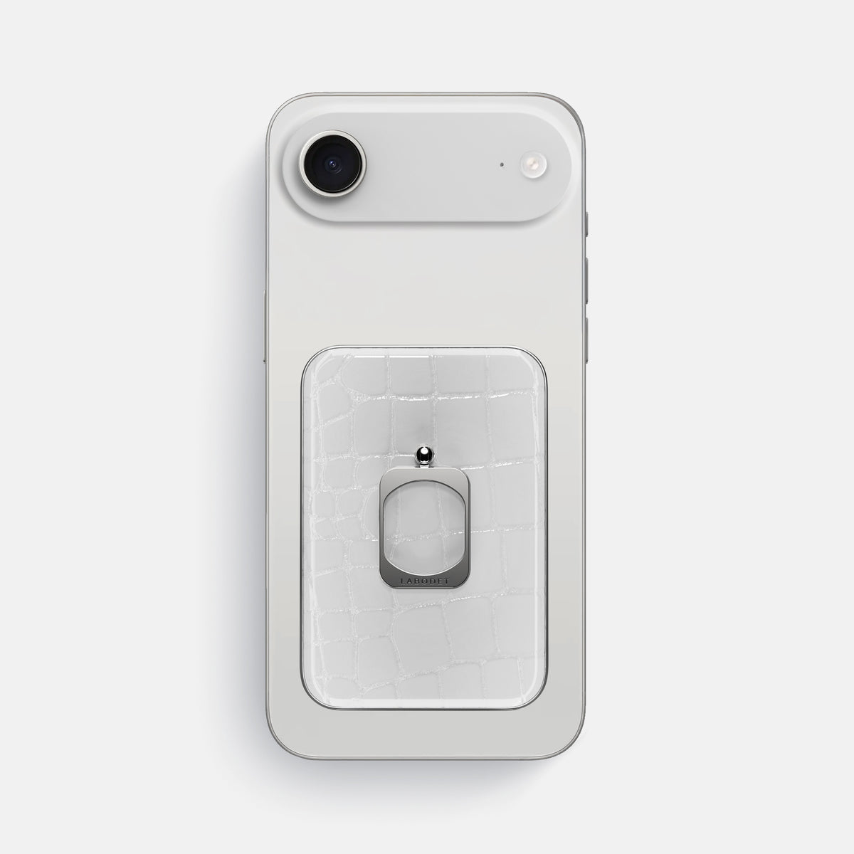 MagSafe Ring For iPhone 17 Air In Shiny Alligator -2 | White-Steel