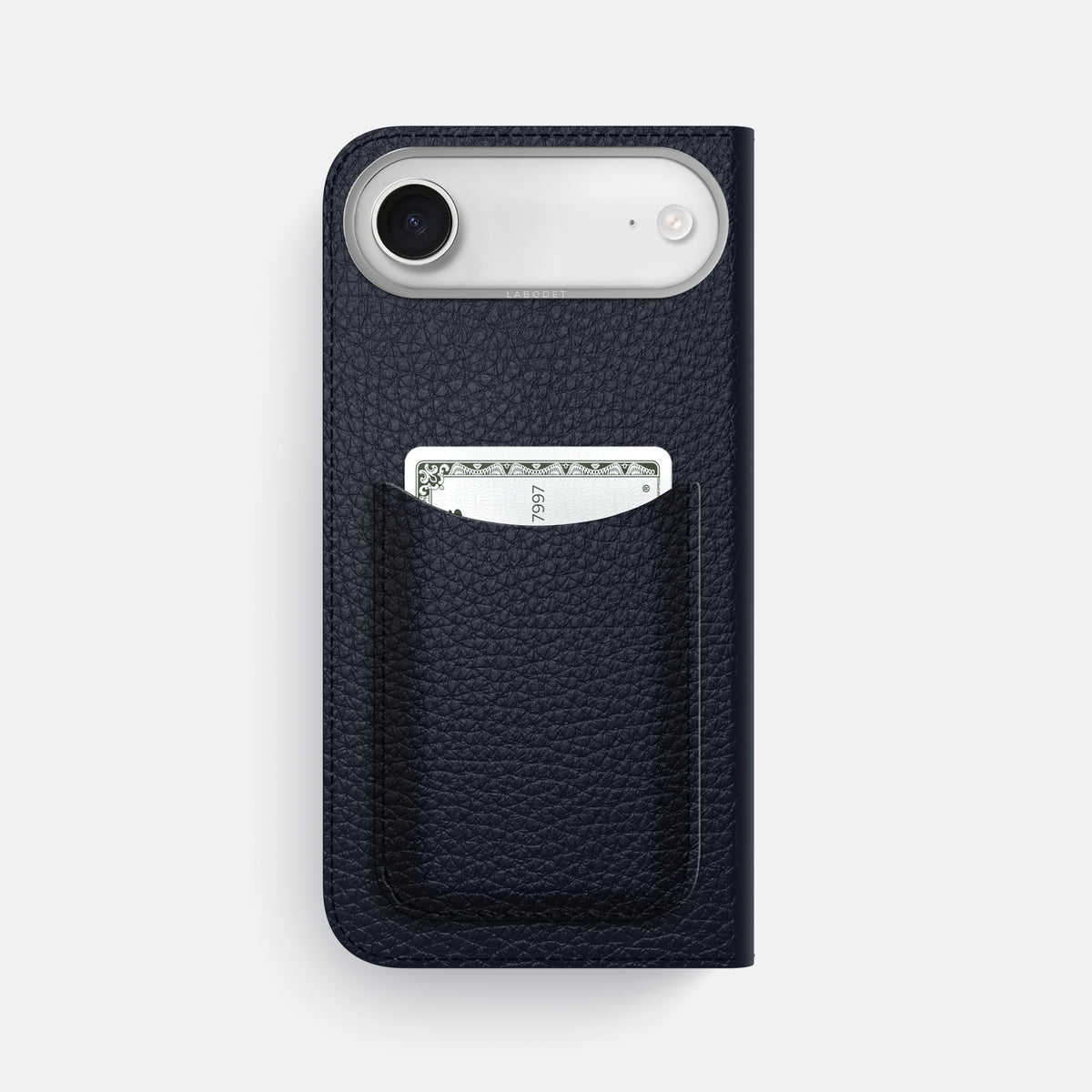 Folio Case with Card For iPhone 17 Air In Calf -3 | Marine-Steel