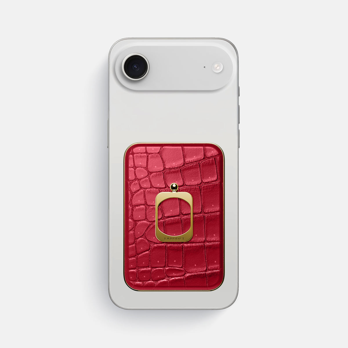 MagSafe Ring For iPhone 17 Air In Porosus Crocodile -2 | Burgundy-Gold