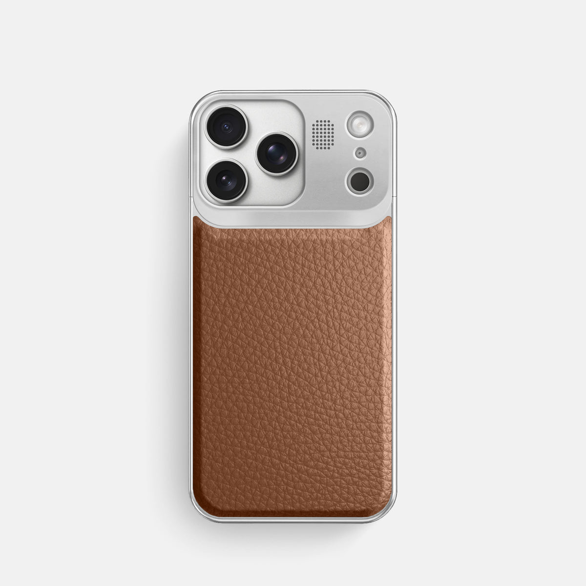Metal Case For iPhone 17 Pro In Calf -1 | Caramel-Steel