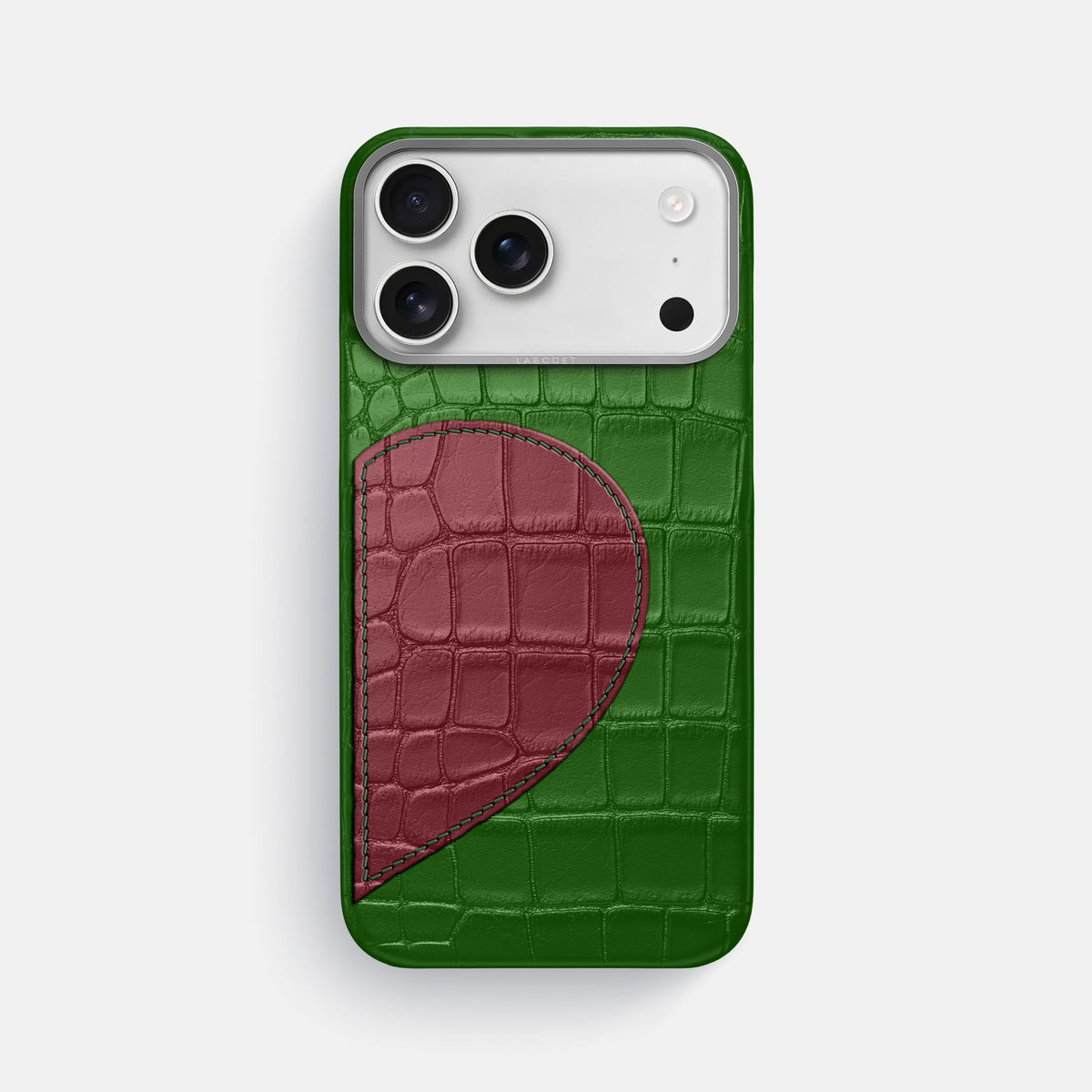 Classic Case With Half Heart - Right For iPhone 18 Pro Max In Alligator -1 | Forest-Green-Steel