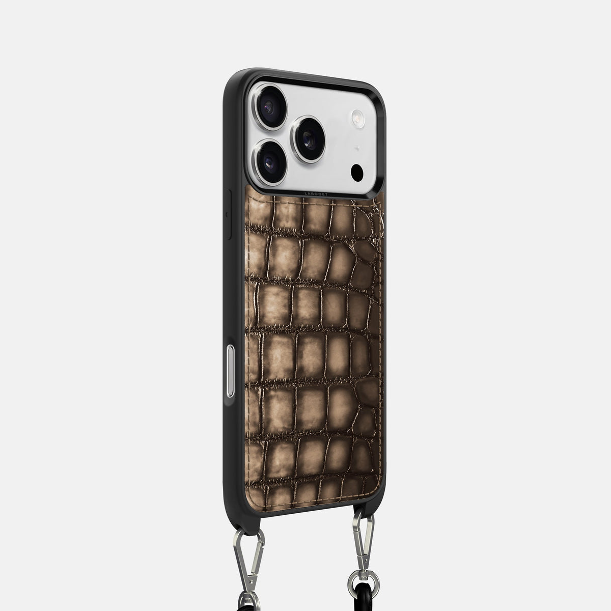 Crossbody Sport Case For iPhone 18 Pro In Patina Alligator -2 | Etoupe