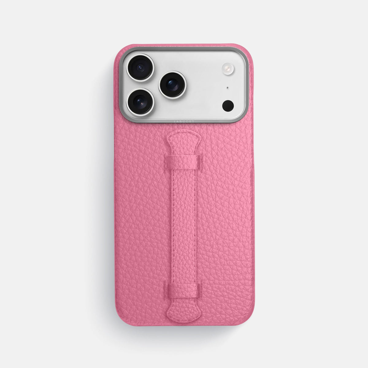 Center Handle For iPhone 18 Pro Max In Calf -1 | Pink-Steel