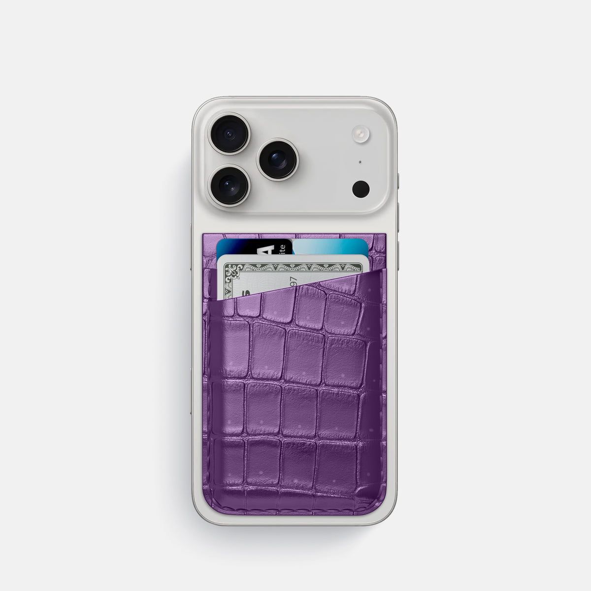 MagSafe Wallet For iPhone 17 Pro In Porosus Crocodile -1 | Purple