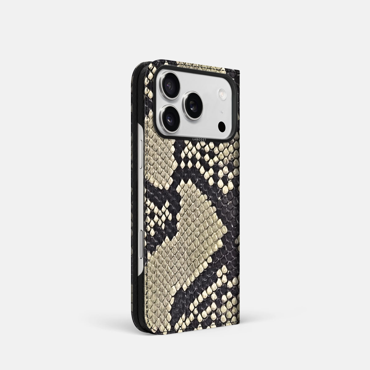Folio Case For iPhone 17 Pro In Deluxe Python -1 | Savannah-Black