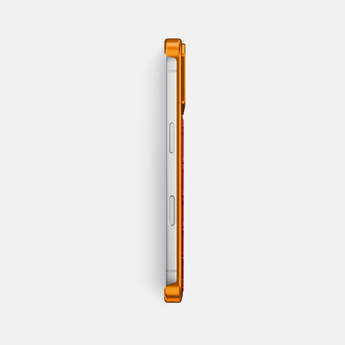Metal Case For iPhone 17 Pro Max In Porosus Crocodile -3 | Burgundy-Orange