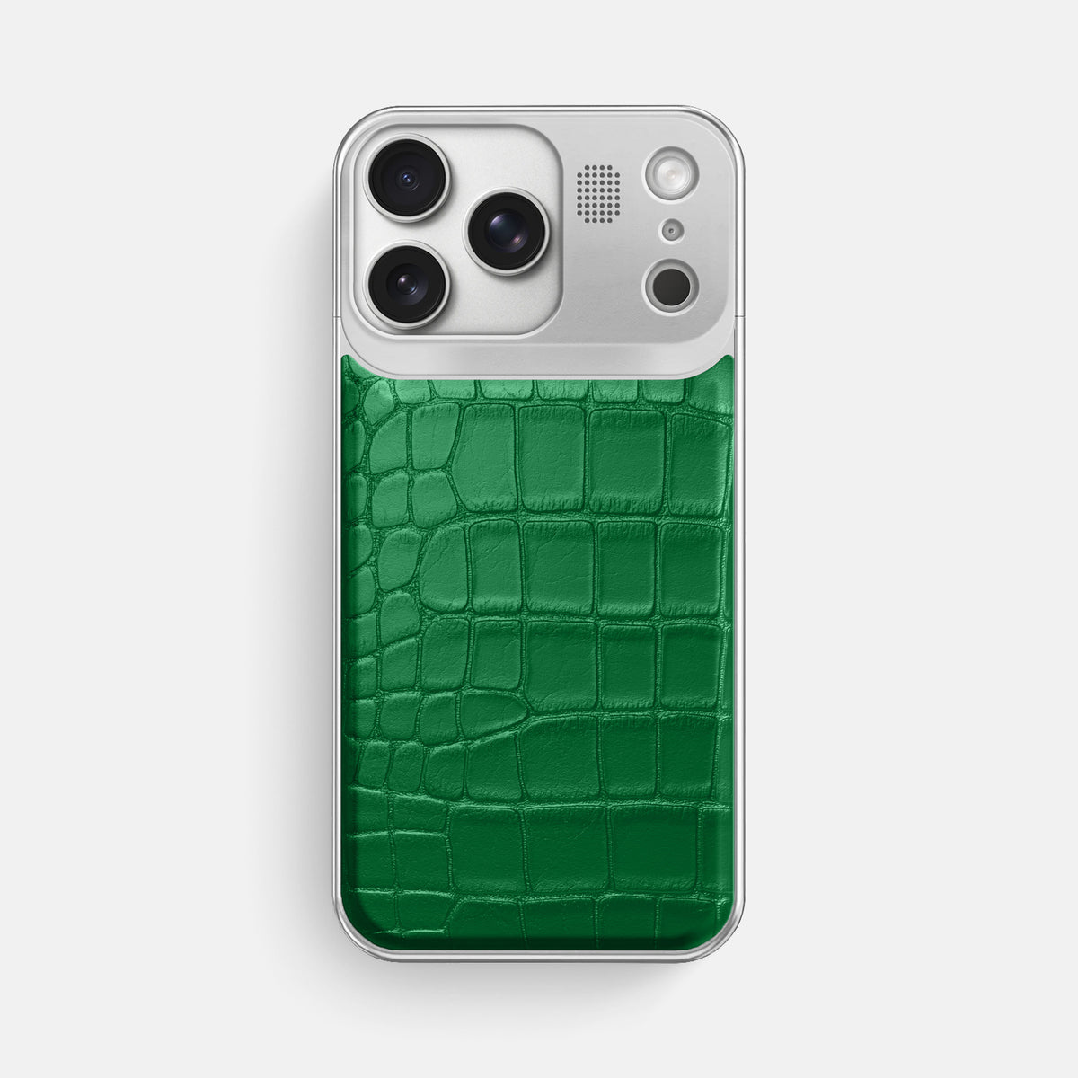 Metal Case For iPhone 17 Pro Max In Alligator -1 | Forest-Green-Steel