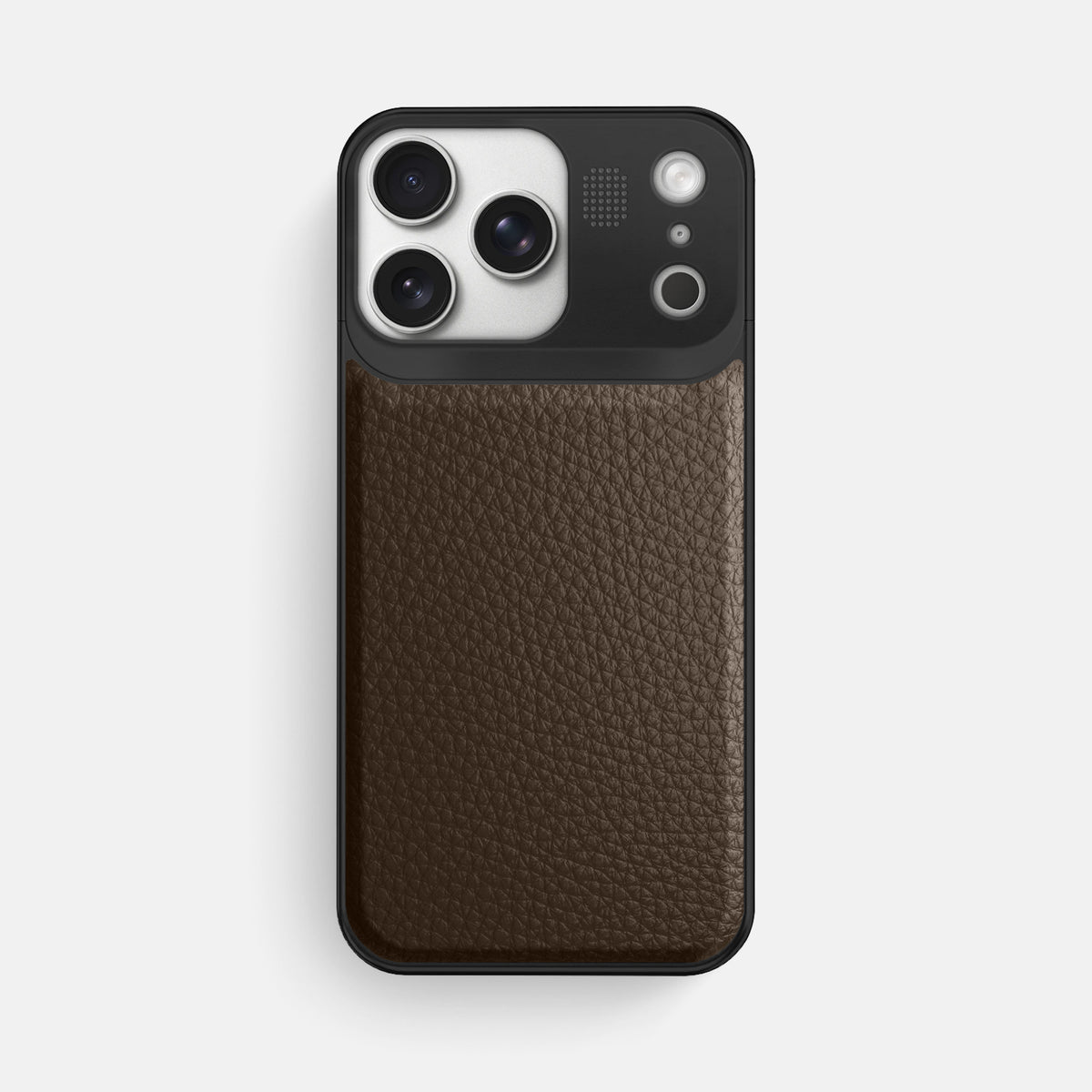 Metal Case For iPhone 17 Pro Max In Calf -1 | Dark-Brown-Black