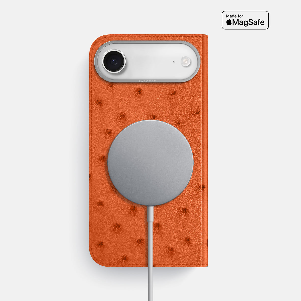 Folio Case For iPhone 17 Air In Ostrich -3 | Orange-Steel