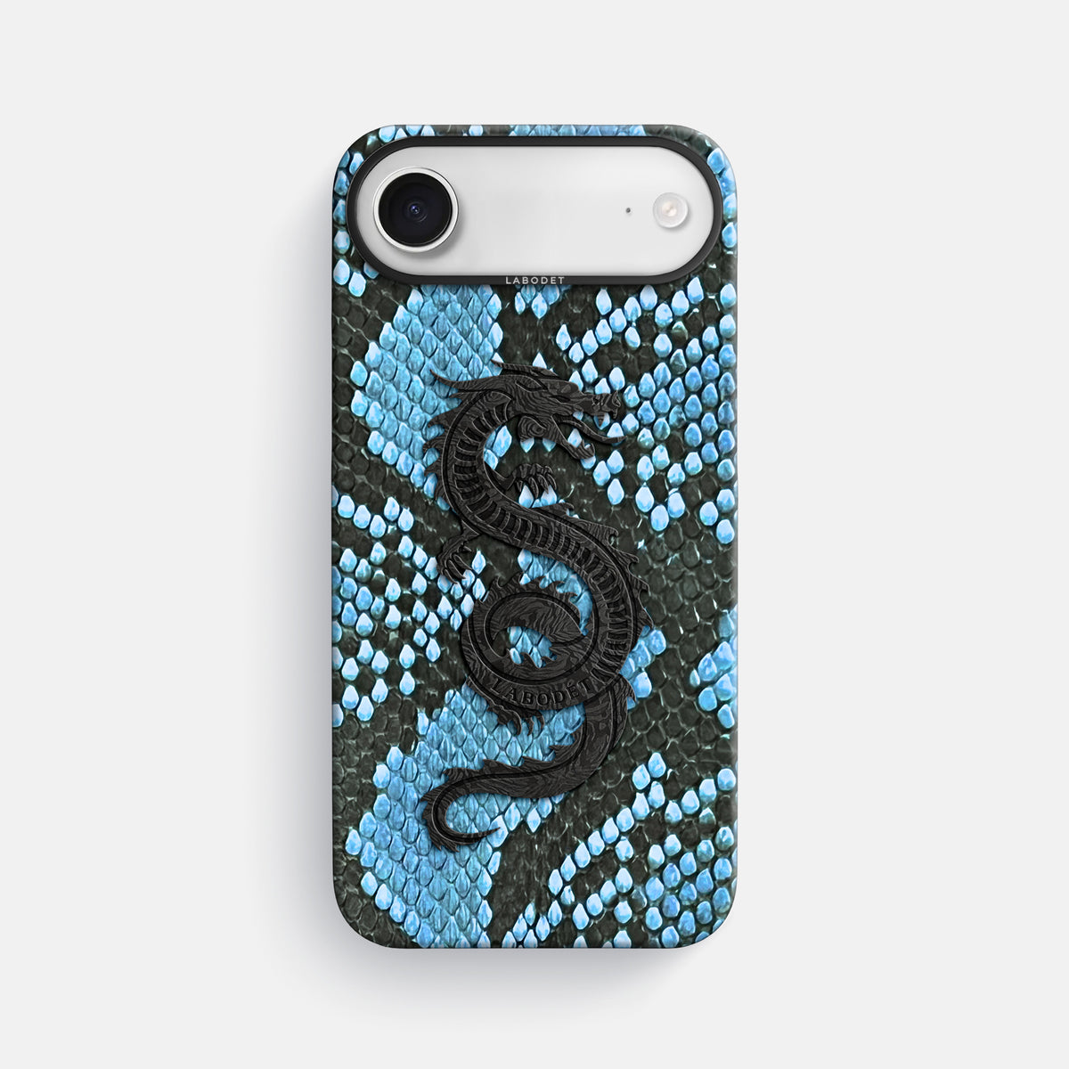 Classic Case With Carbon Dragon For iPhone 17 Air In Deluxe Python -1 | Pacific-Blue-Black