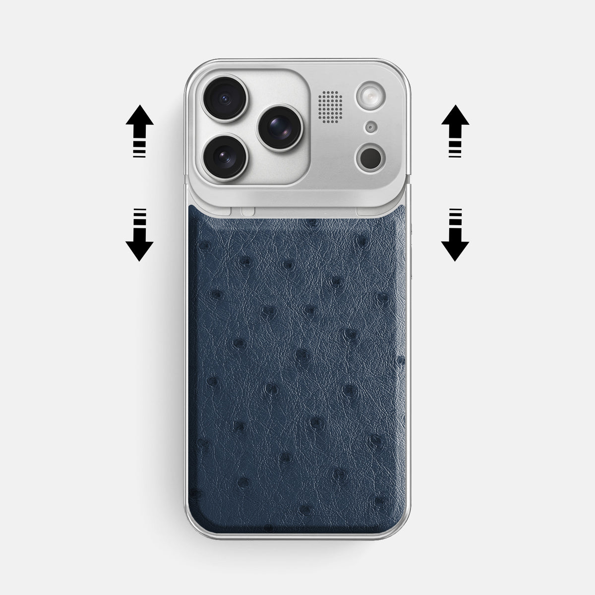 Metal Case For iPhone 17 Pro Max In Ostrich -2 | Navy-Blue-Steel