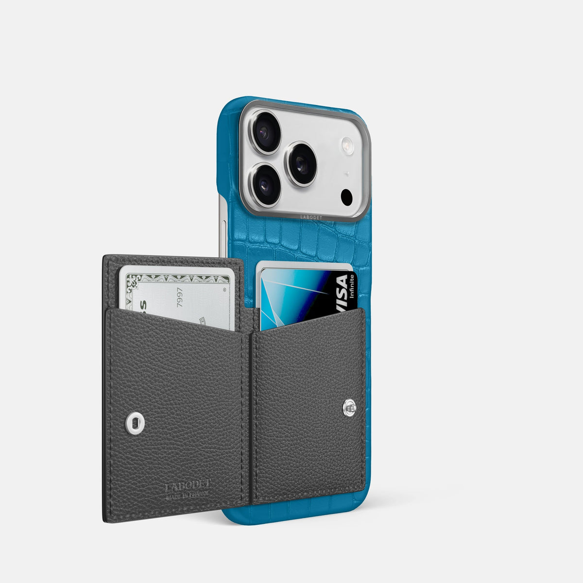 Bi-Fold Case For iPhone 18 Pro In Alligator -2 | Curaçao-Blue-Steel