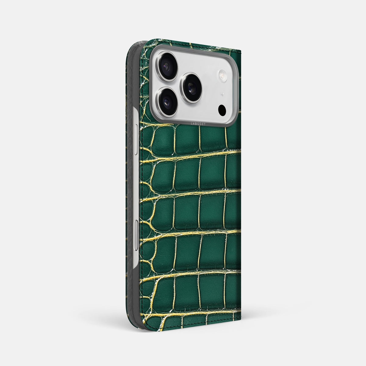 Folio Case For iPhone 18 Pro Max In Patina Alligator -1 | Cambridge-Steel