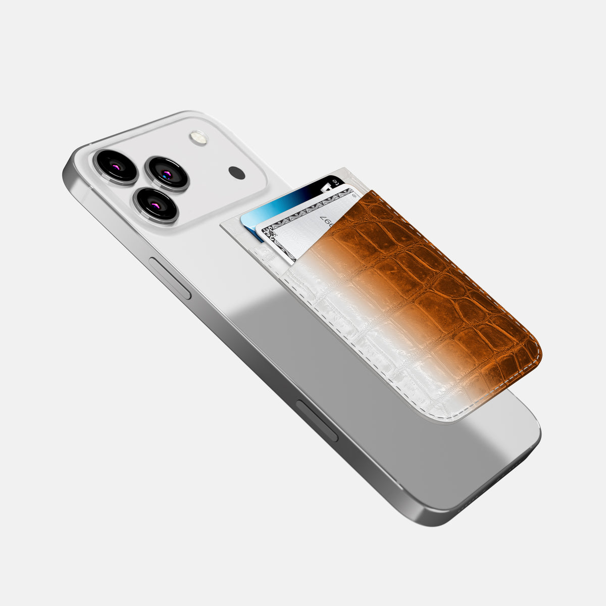MagSafe Wallet For iPhone 17 Pro Max In Himalayan Crocodile -4 | Orange