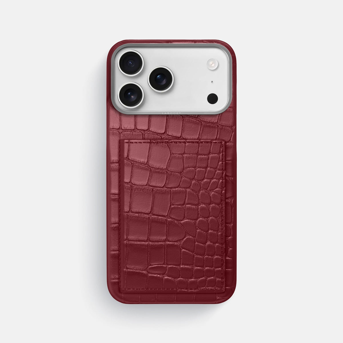 Bi-Fold Case For iPhone 18 Pro Max In Alligator -1 | Burgundy-Steel