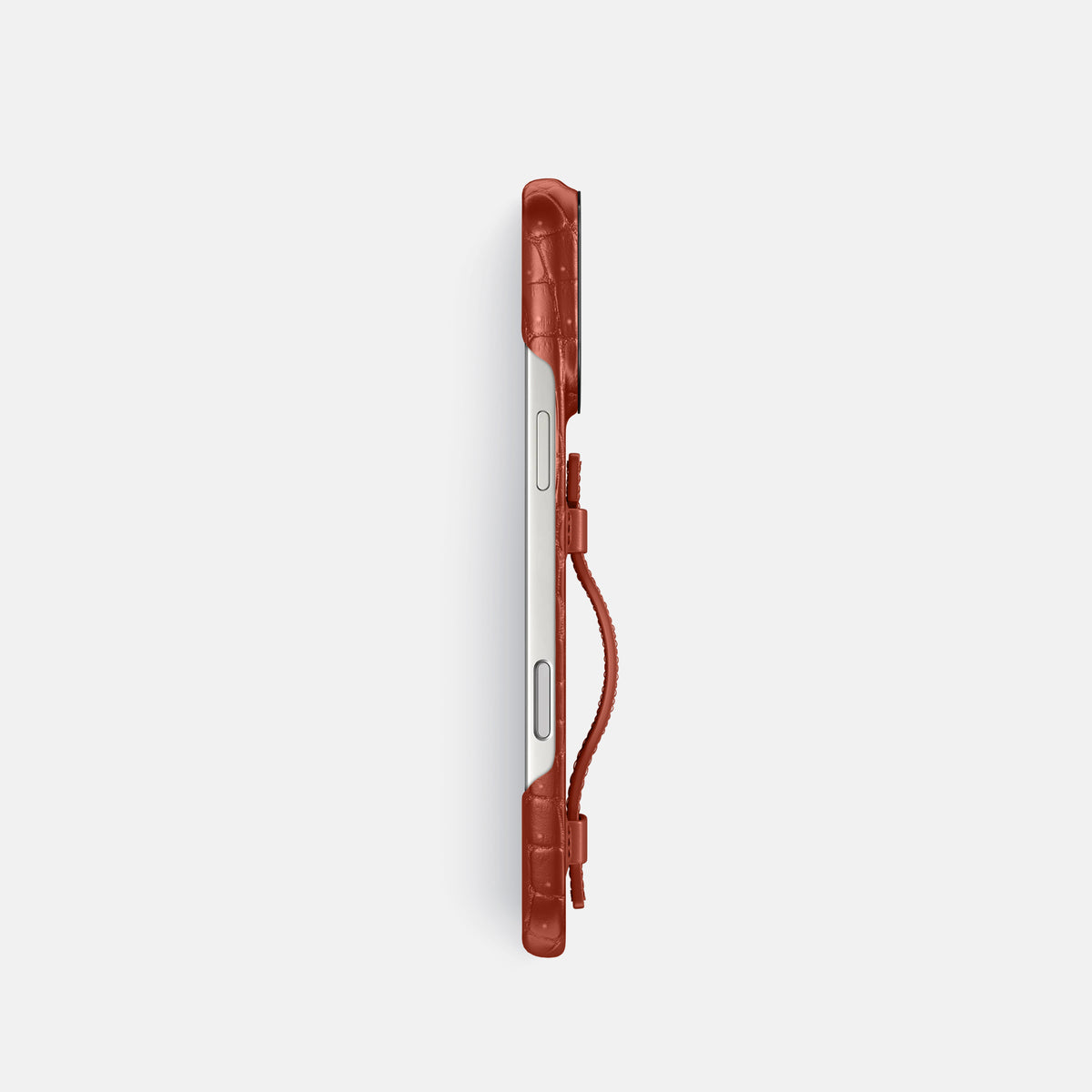 Handle Case For iPhone 17 Pro In Porosus Crocodile -3 | Mahogany-Brown-Black