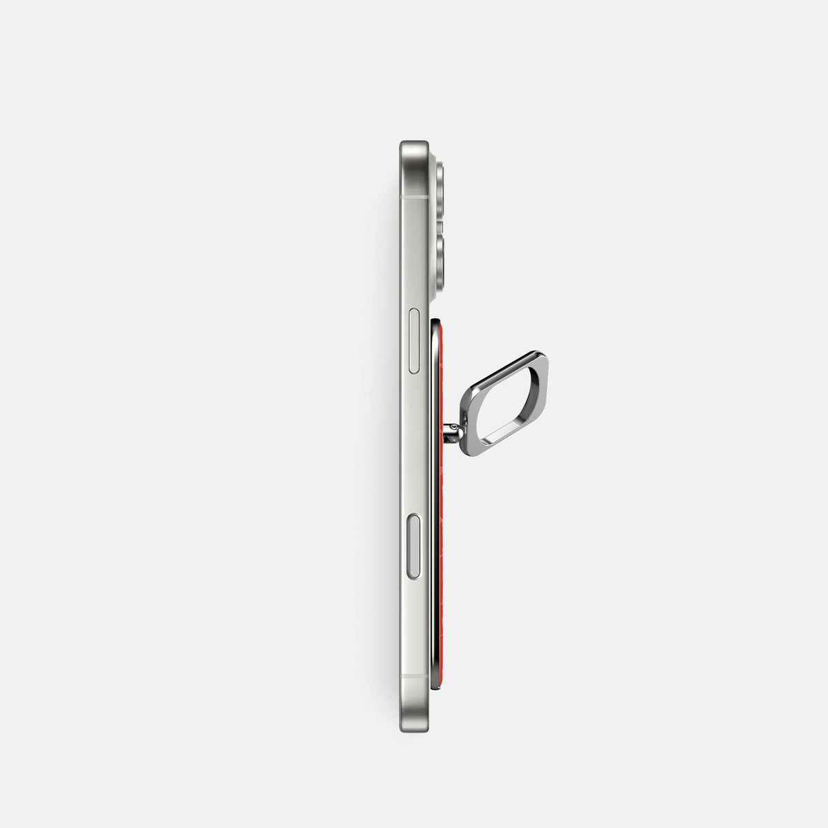 MagSafe Ring For iPhone 18 Pro In Shiny Alligator -3 | Coral-Orange-Steel