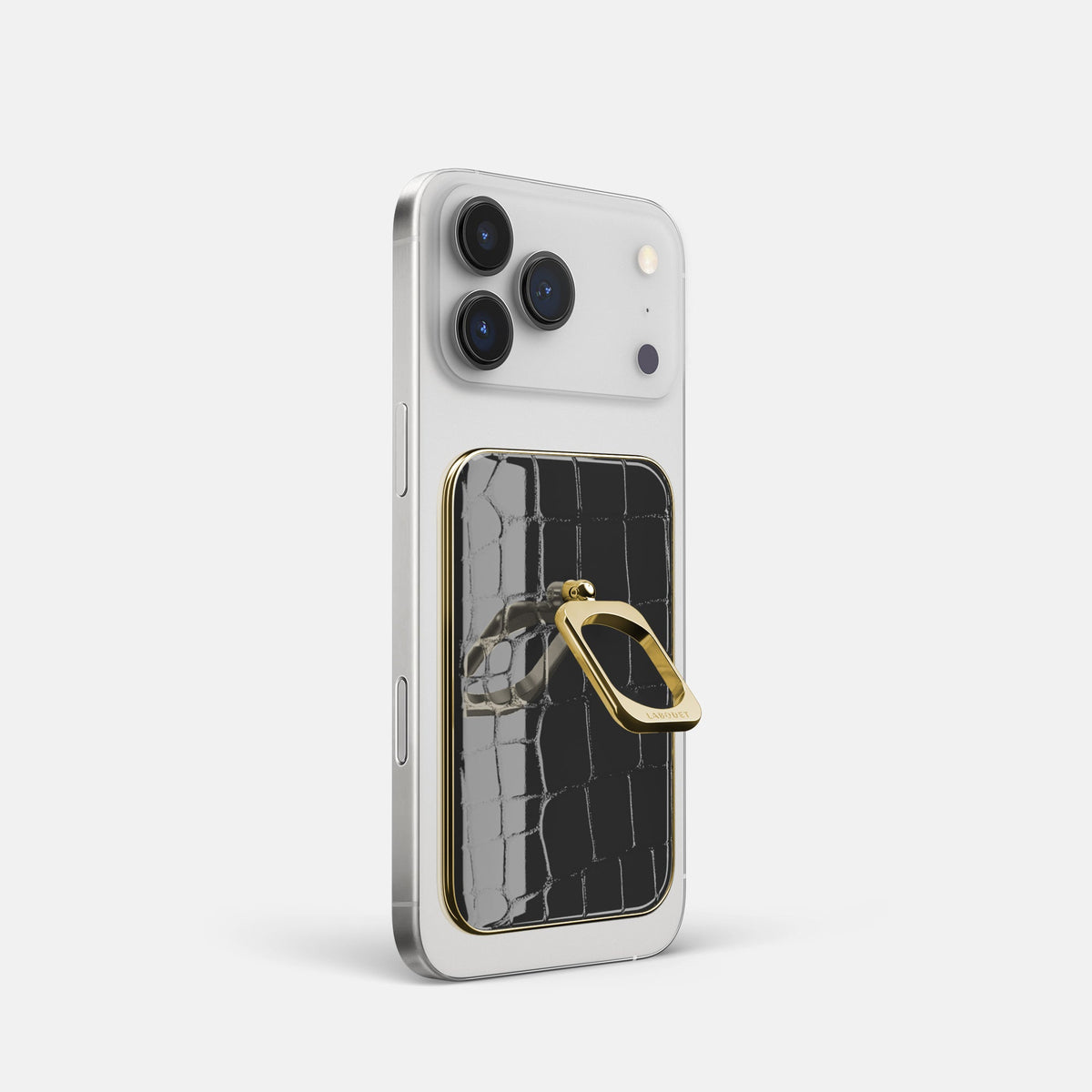 MagSafe Ring For iPhone 18 Pro In Shiny Alligator -1 | Black-Gold