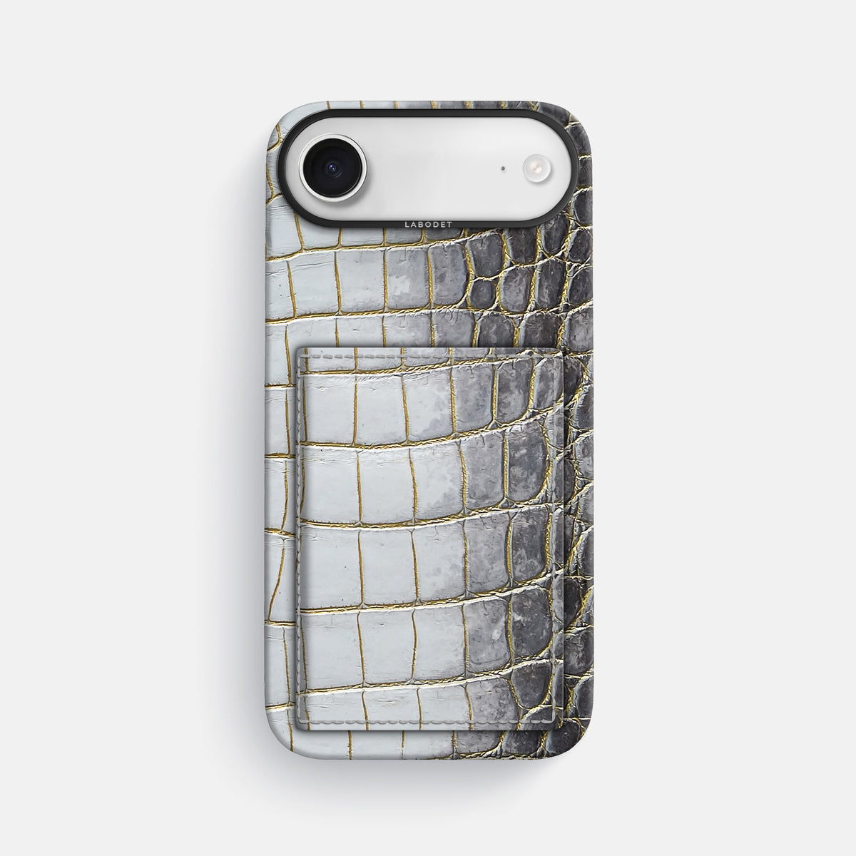 Bi-Fold Case For iPhone 17 Air In Himalayan Crocodile -1 | Gold-Black
