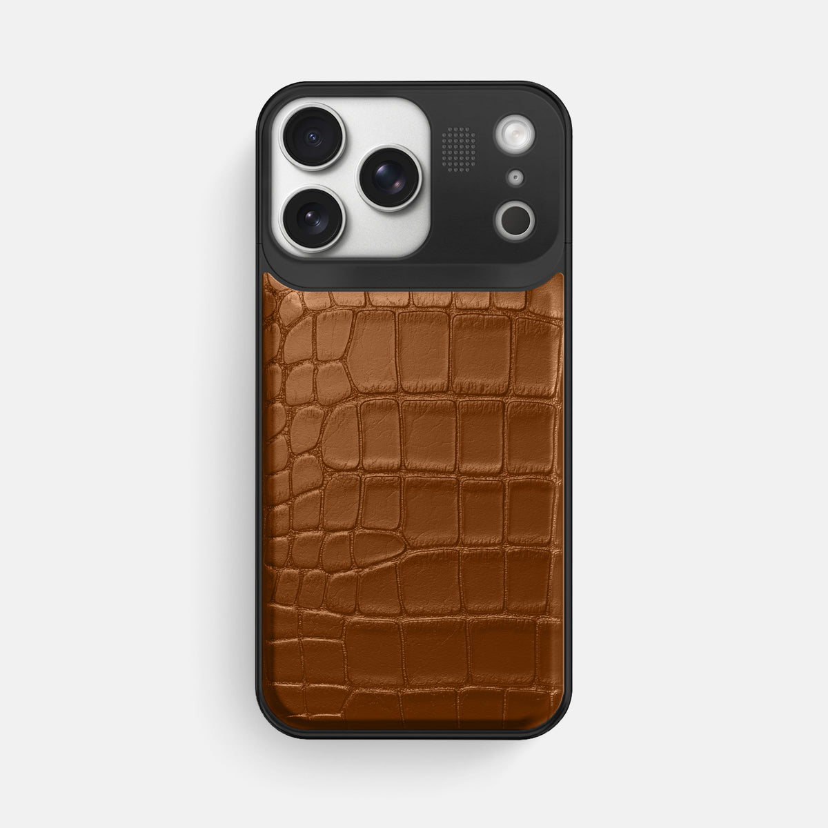Metal Case For iPhone 17 Pro Max In Alligator -1 | Honey-Black
