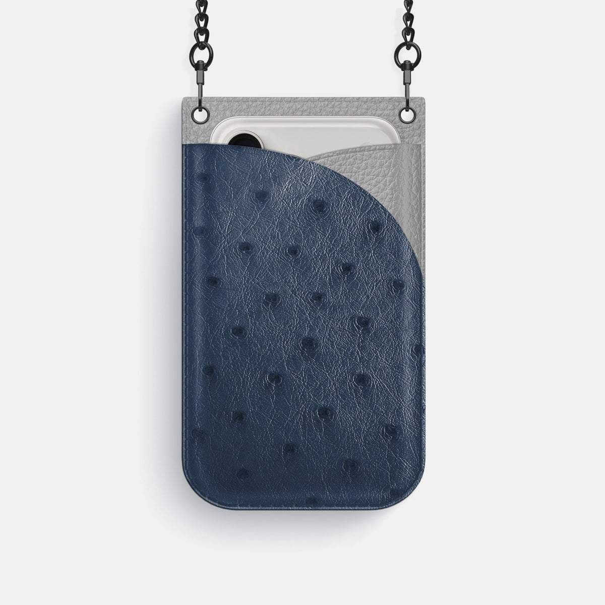 Crossbody Bag For iPhone 18 Pro In Ostrich -1 | Navy-Blue-Black