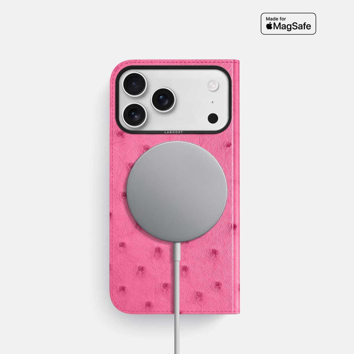 Folio Case For iPhone 17 Pro In Ostrich -3 | Pink-Black