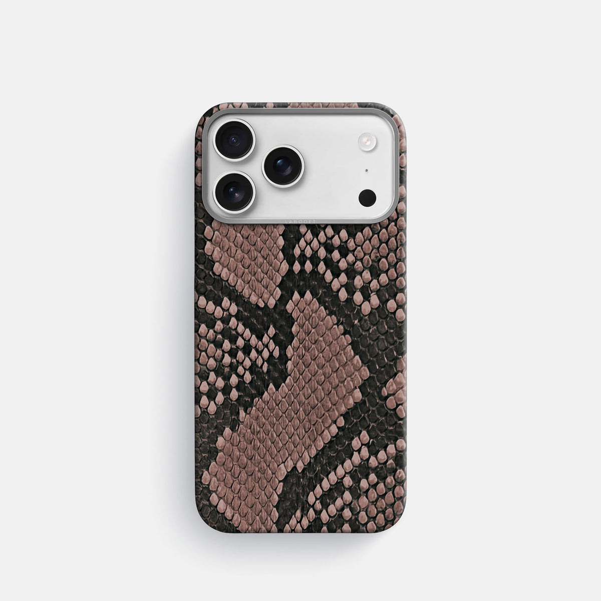Classic Case For iPhone 18 Pro In Deluxe Python -1 | Mahogany-Brown-Steel