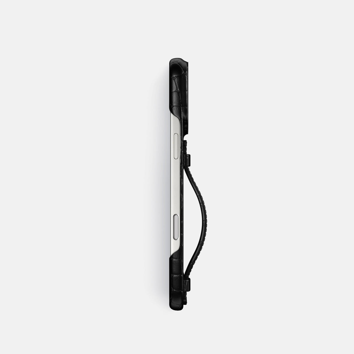Center Handle For iPhone 18 Pro In Alligator -3 | Black-Black