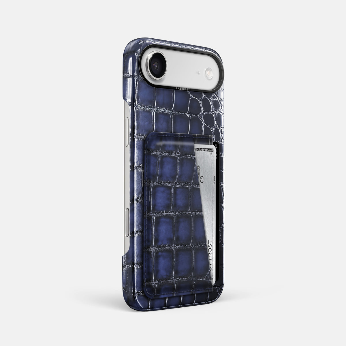 Double Card Case For iPhone 17 Air In Patina Alligator -2 | Havana-Blue-Black
