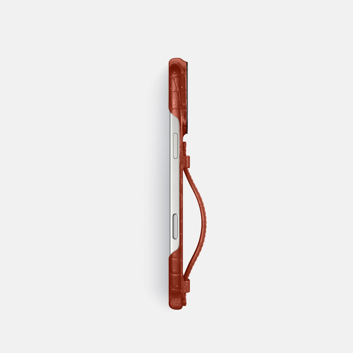 Center Handle For iPhone 18 Pro In Porosus Crocodile -2 | Nuts-Black