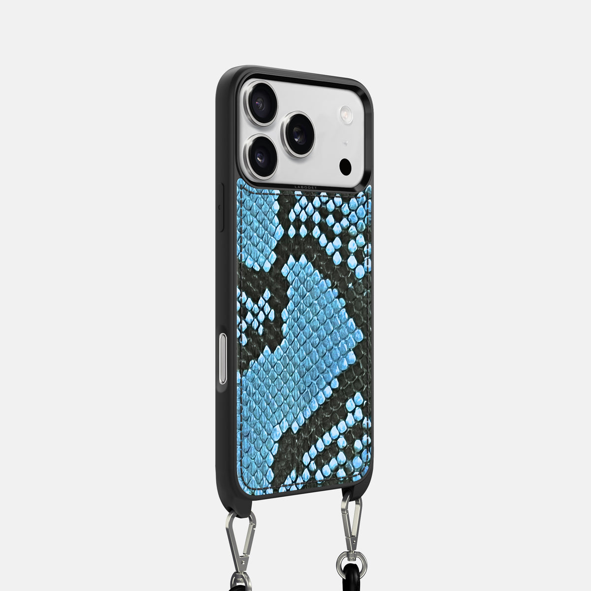 Crossbody Sport Case For iPhone 17 Pro In Deluxe Python -2 | Pacific-Blue